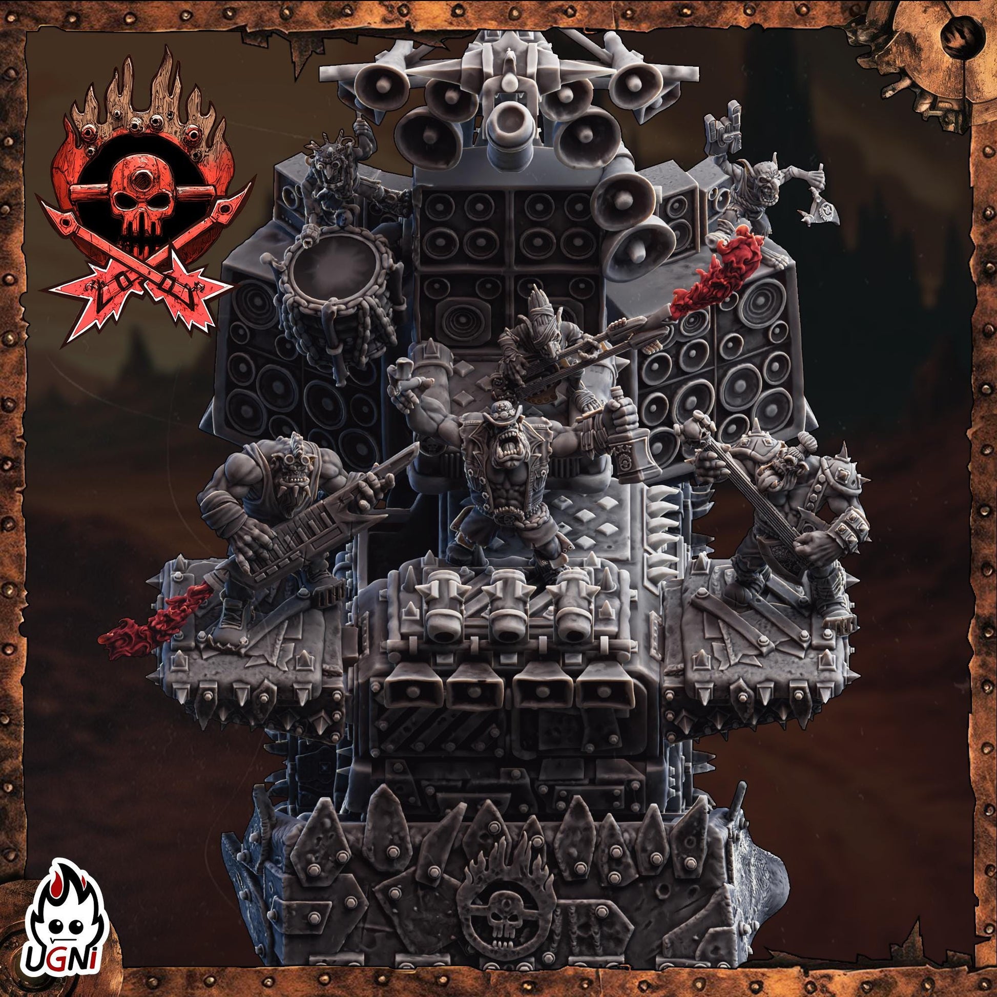 Fantasy Football Orcs - Rock Band (Mad Max Style) - Designed by UGNI Miniatures - Fantasy Football - product image 5 of 5