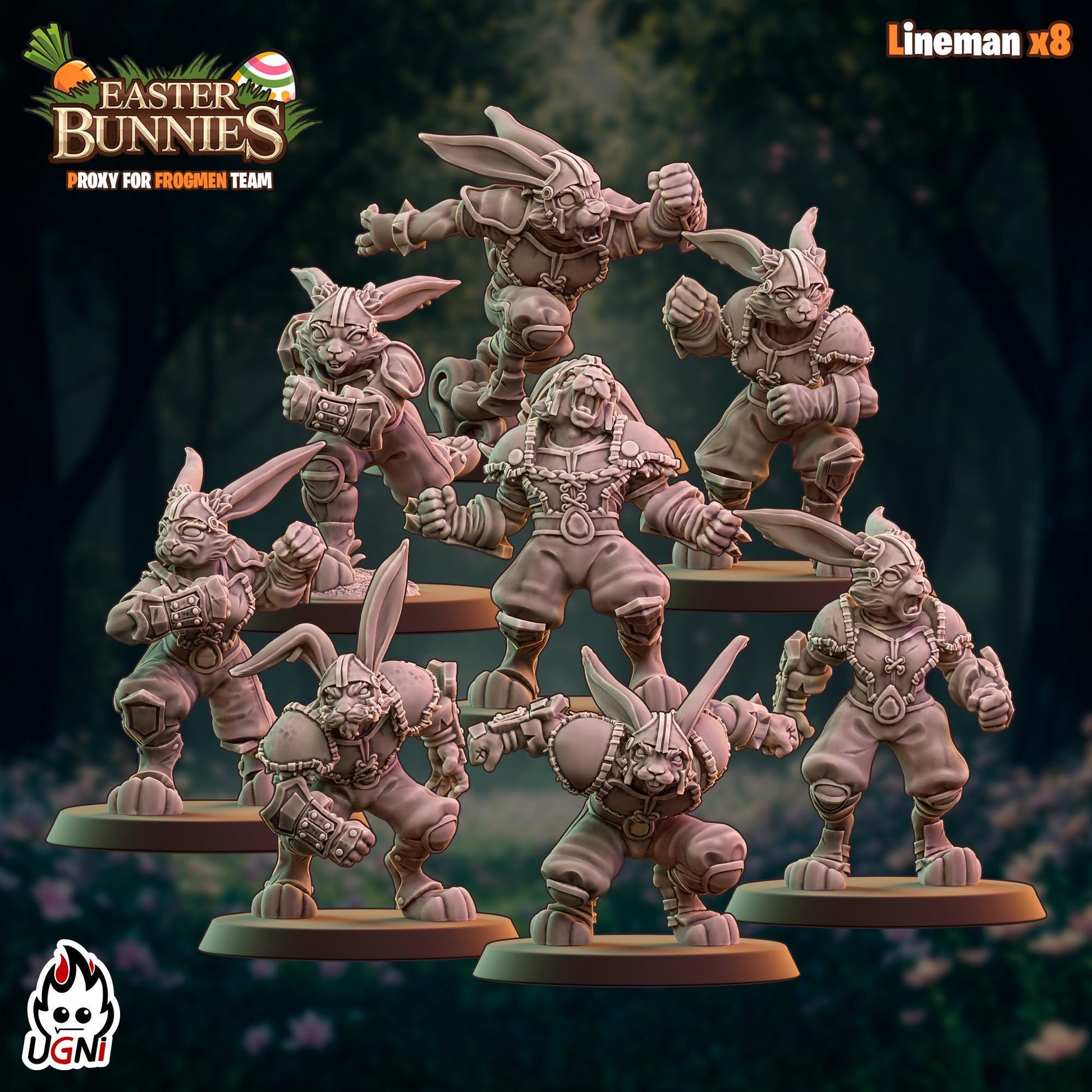 Easter Bunnies (Frogmen proxy) Designed by UGNI Miniatures - Fantasy Football - product image 2 of 8