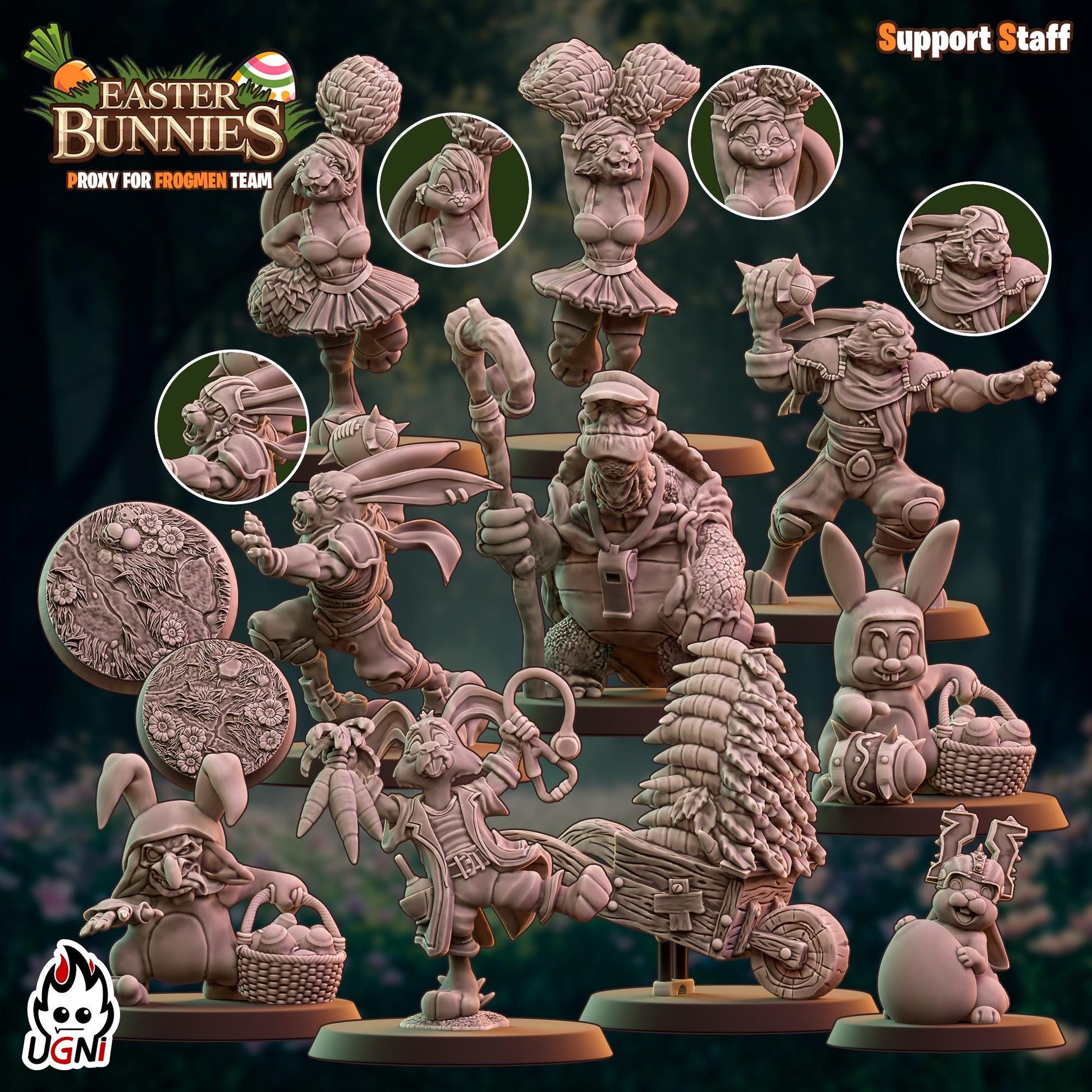 Easter Bunnies (Frogmen proxy) Designed by UGNI Miniatures - Fantasy Football - product image 7 of 8