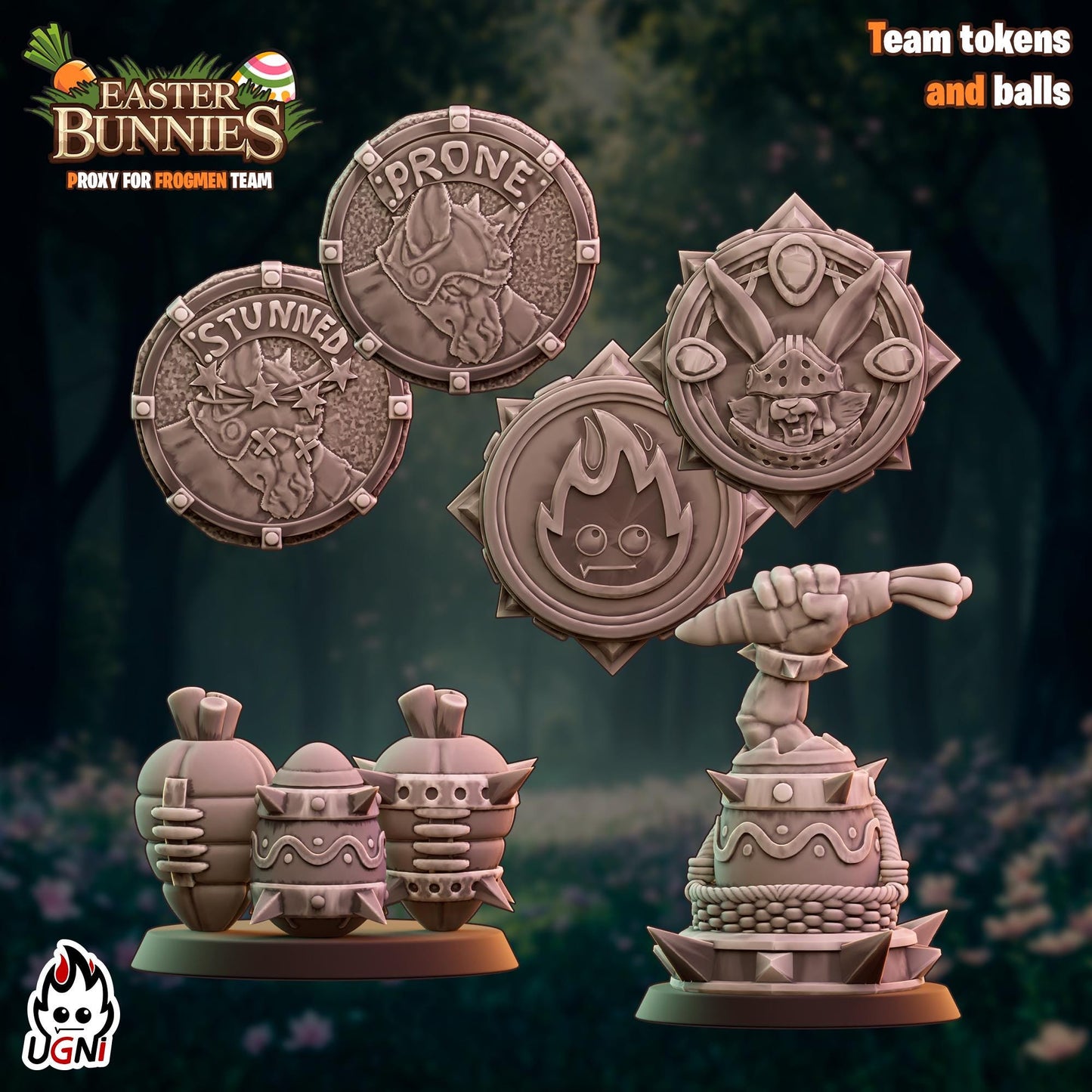 Easter Bunnies (Frogmen proxy) Designed by UGNI Miniatures - Fantasy Football - product image 6 of 8