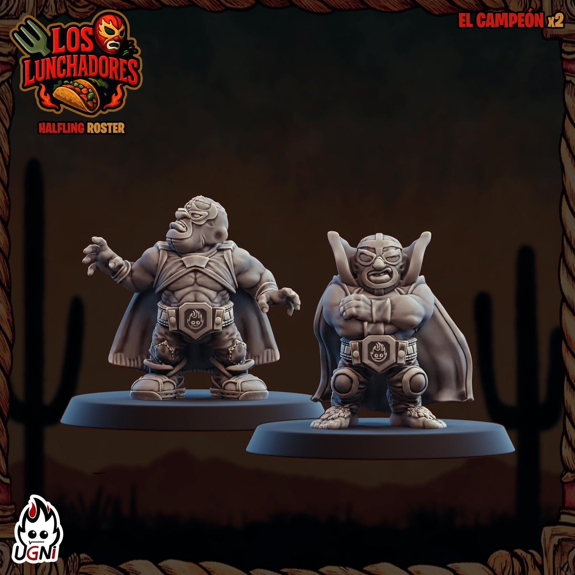 Halflings proxy (Luchadores Style) Designed by UGNI Miniatures - Fantasy Football - product image 5 of 8