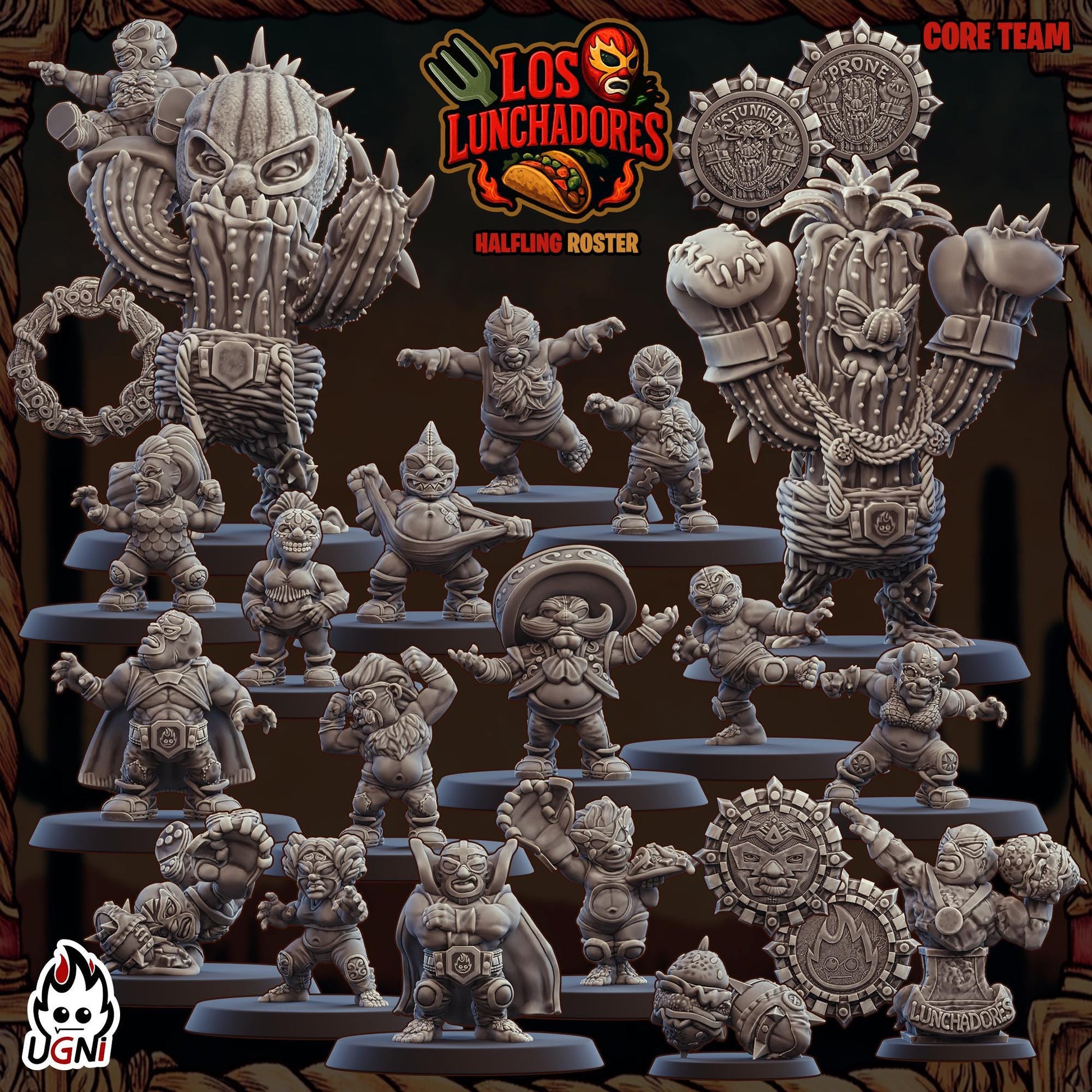 Halflings proxy (Luchadores Style) Designed by UGNI Miniatures - Fantasy Football - product image 1 of 8