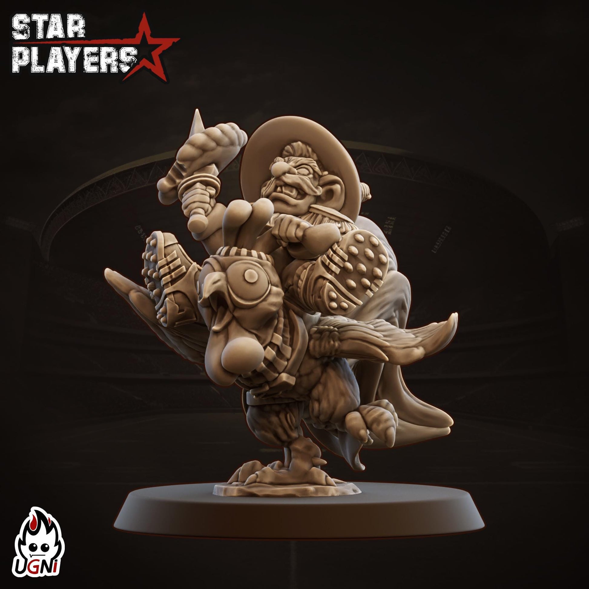 Ram Rider Halfling Star Player - Designed by UGNI Miniatures - Fantasy Football - product image 1 of 2