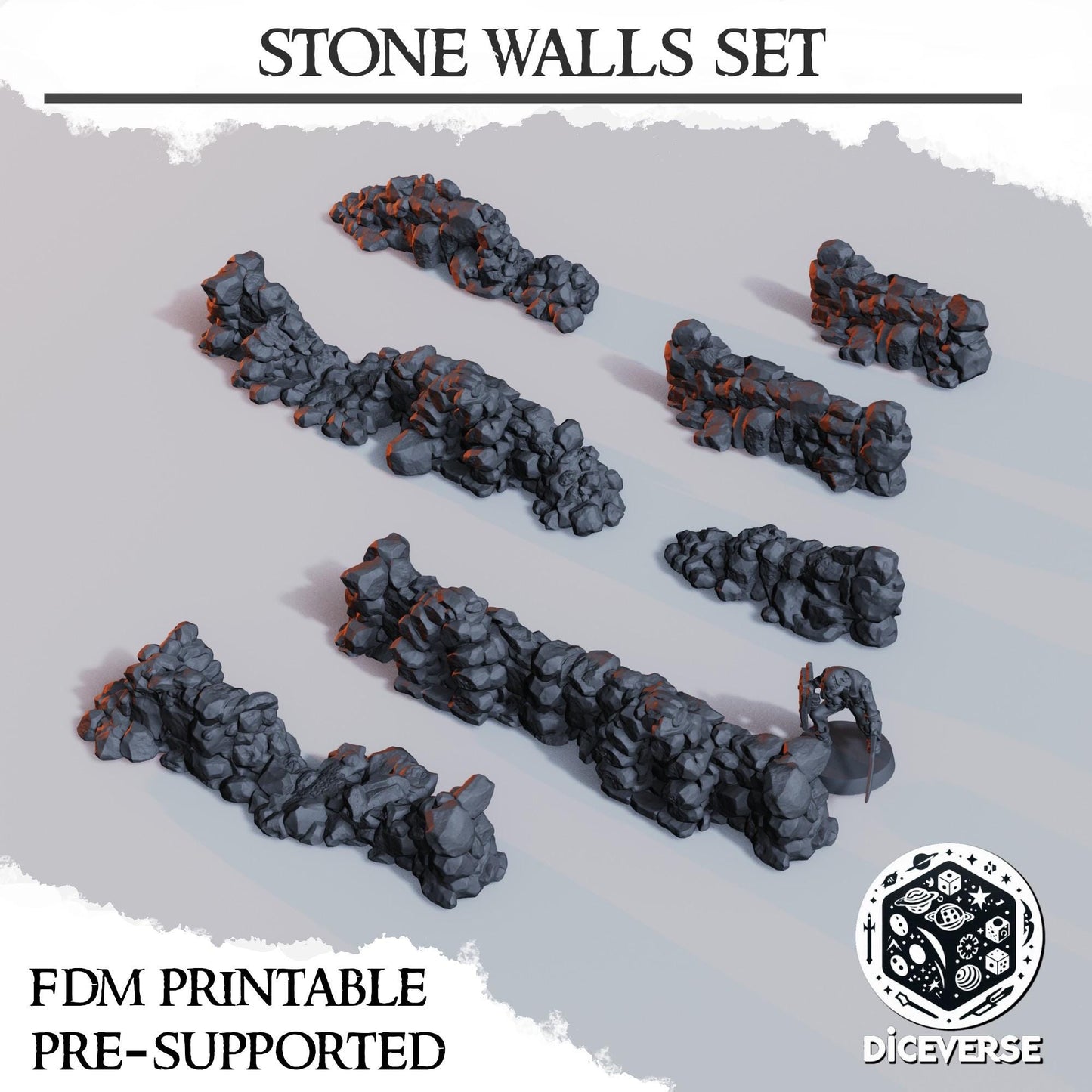 Diceverse Trench Terrain: Stone Walls Set - Trench  Compatible (Custom Order) - product image 2 of 2