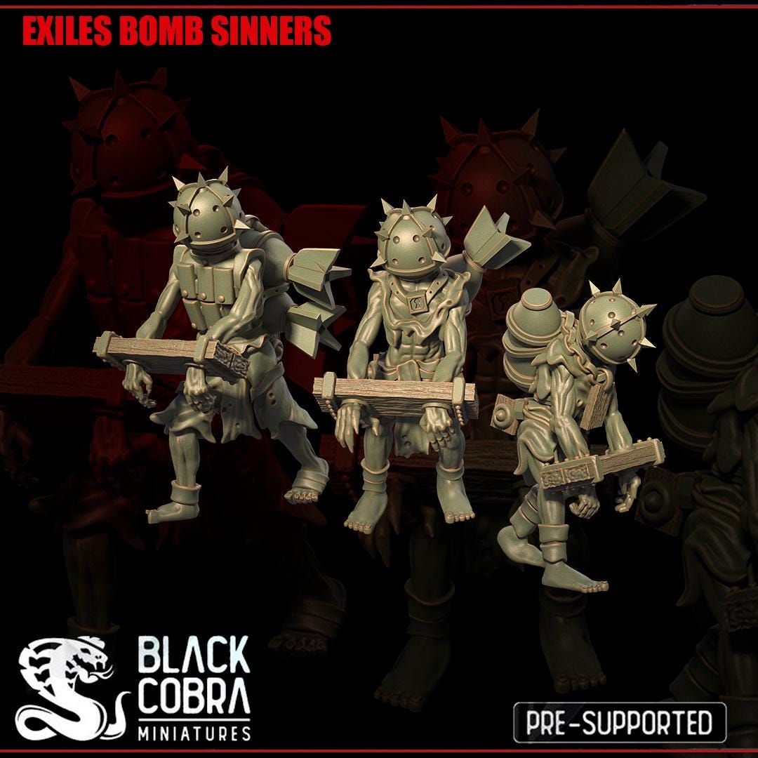 Black Cobra Miniatures Exiles Bomb Sinners - Trench  Compatible (Custom Order) - product image 2 of 2