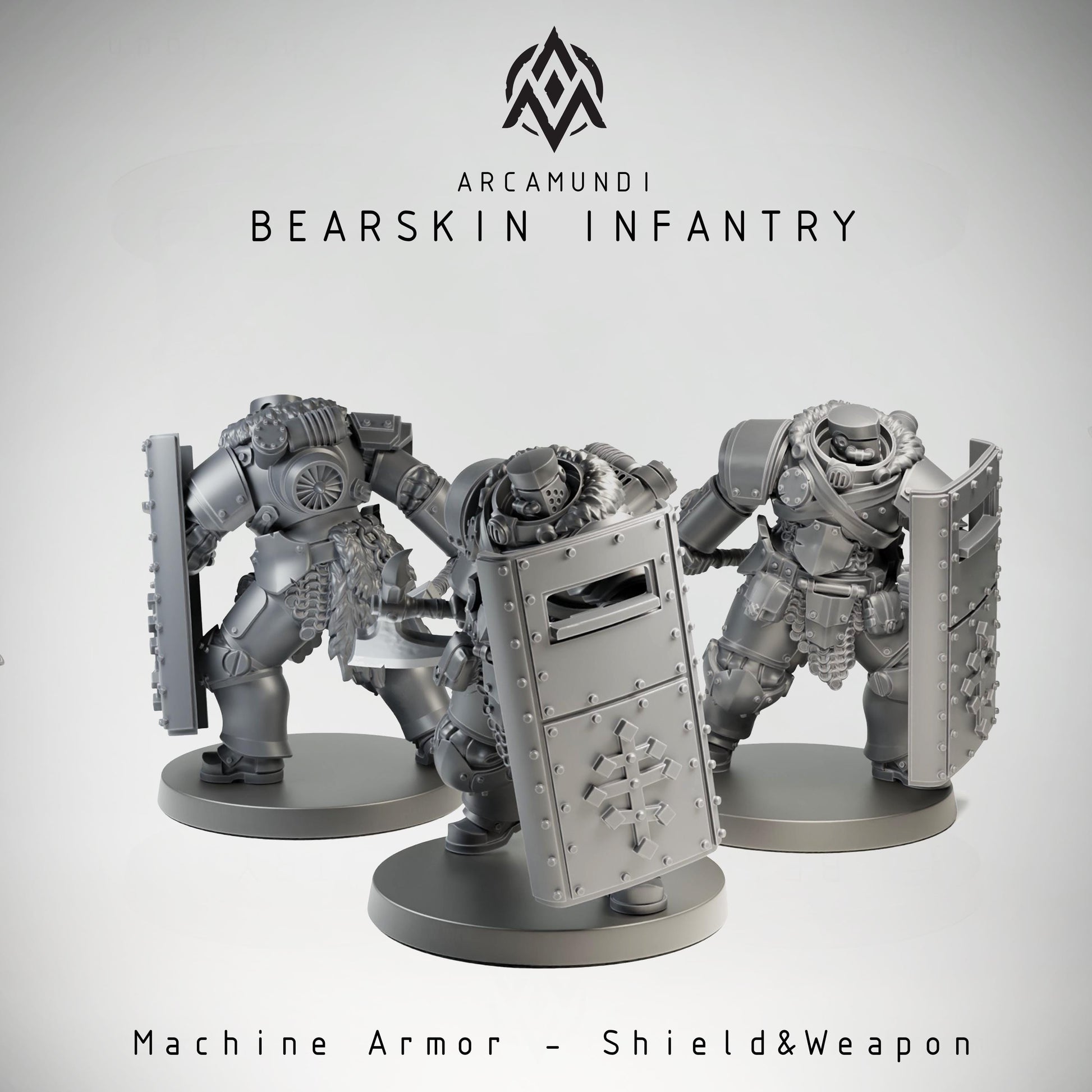 Arcamundi Bearskin Infantry - Machine Armor - Shield & Weapon - Trench  Compatible (Custom Order) - product image 1 of 3