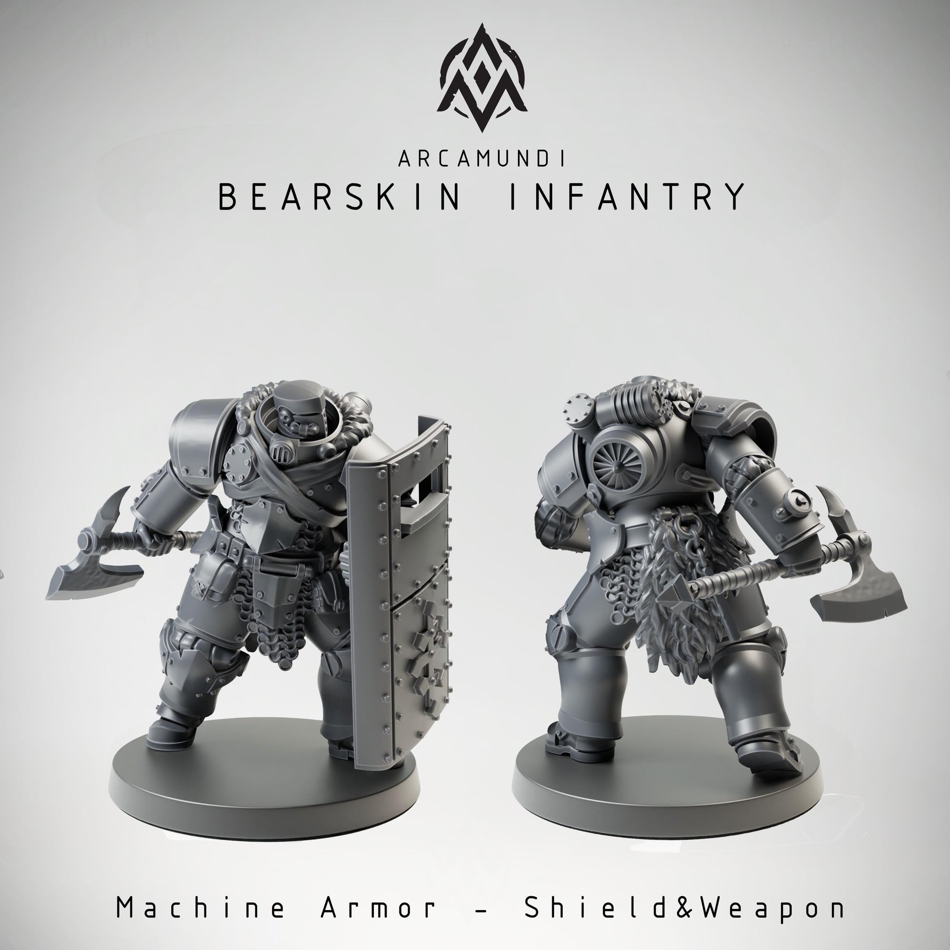 Arcamundi Bearskin Infantry - Machine Armor - Shield & Weapon - Trench  Compatible (Custom Order) - product image 3 of 3