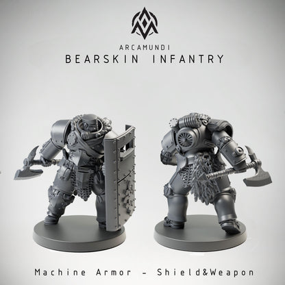 Arcamundi Bearskin Infantry - Machine Armor - Shield & Weapon - Trench  Compatible (Custom Order) - product image 3 of 3