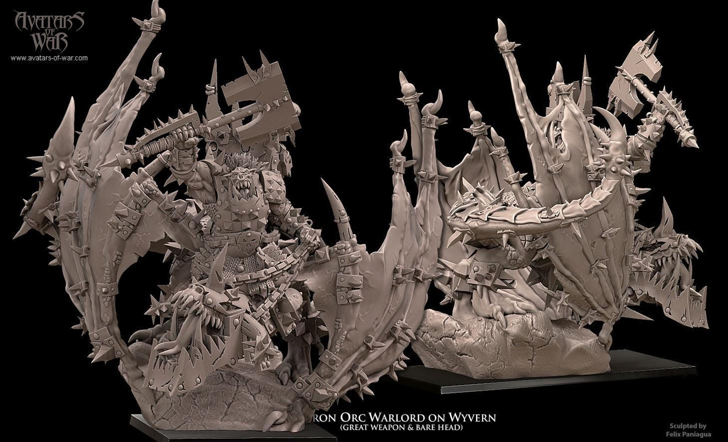 Avatars of War Iron Orc Warlord mounted on Wyvern - Fantasy / D&D (Custom Order) - product image 3 of 5