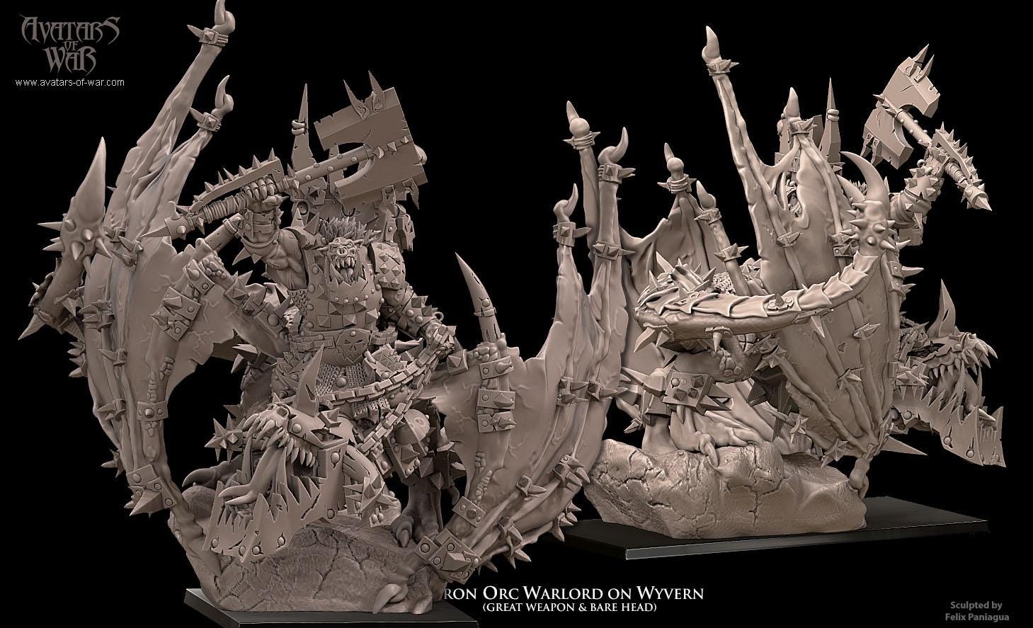 Avatars of War Iron Orc Warlord mounted on Wyvern - Fantasy / D&D (Custom Order) - product image 3 of 5