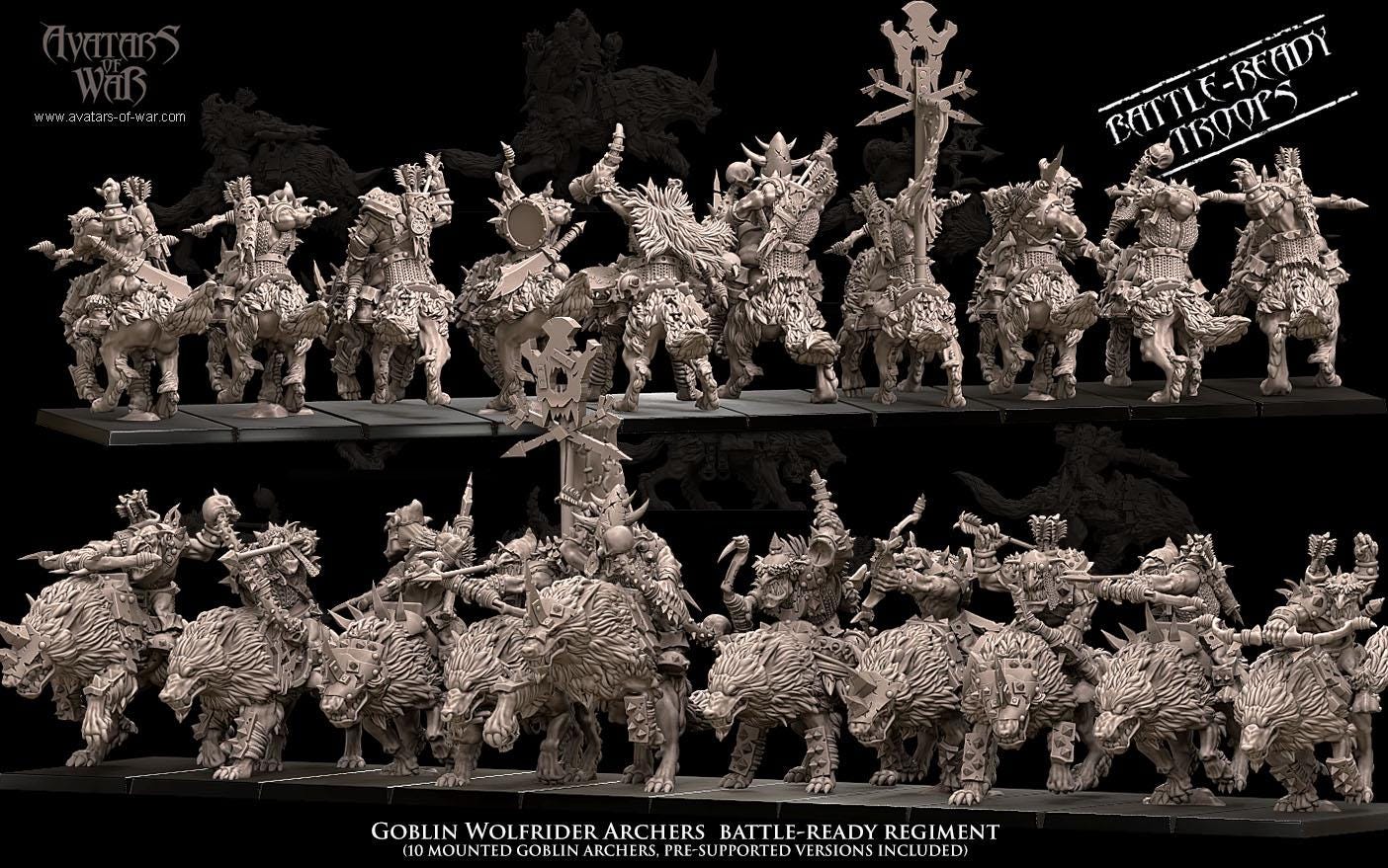 Avatars of War Goblin Wolfrider Archers - Fantasy / D&D (Custom Order) - product image 1 of 6
