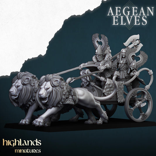 Highland Miniatures Aegean Nemean Lions Chariot - Fantasy / D&D (Custom Order) - product image 1 of 3