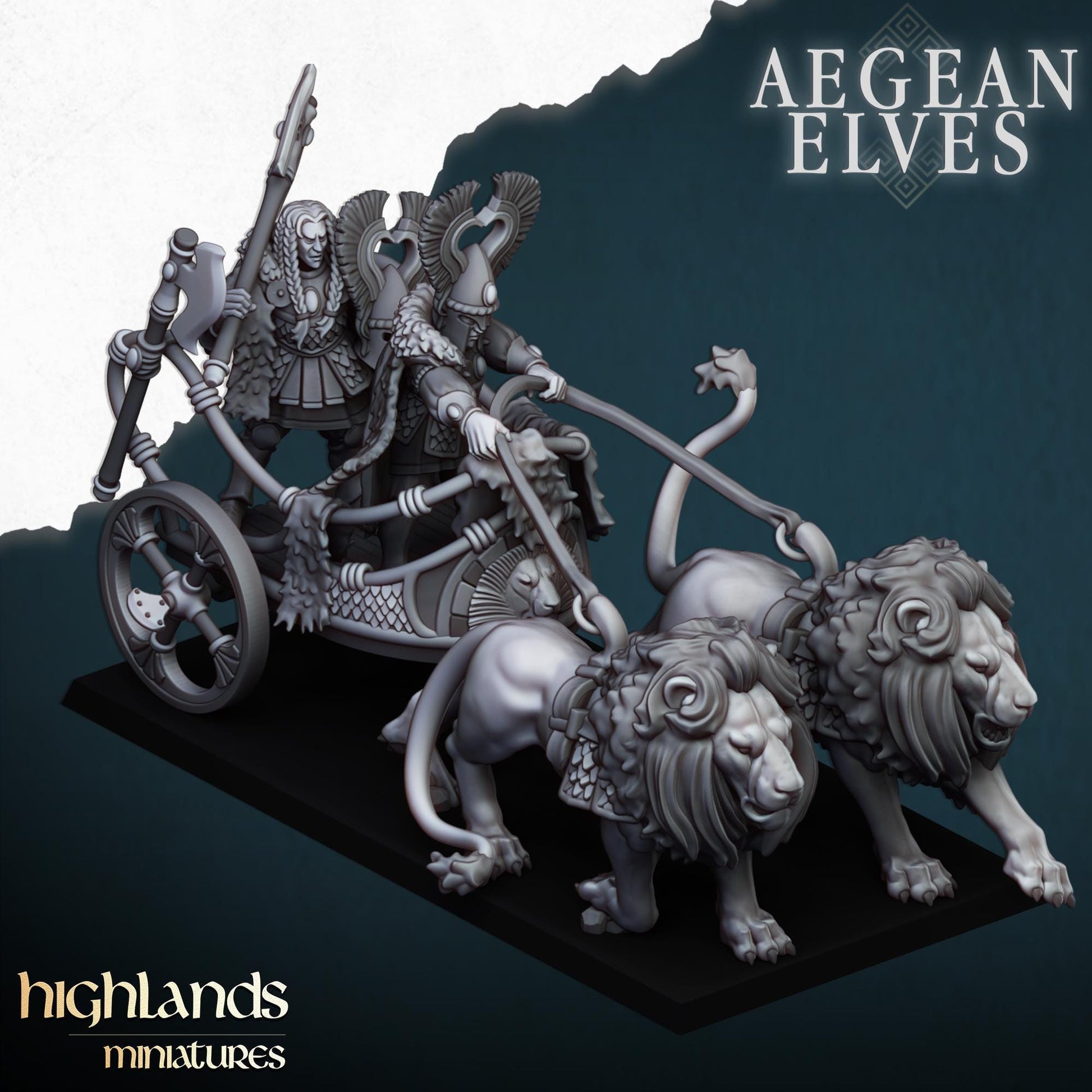 Highland Miniatures Aegean Nemean Lions Chariot - Fantasy / D&D (Custom Order) - product image 3 of 3