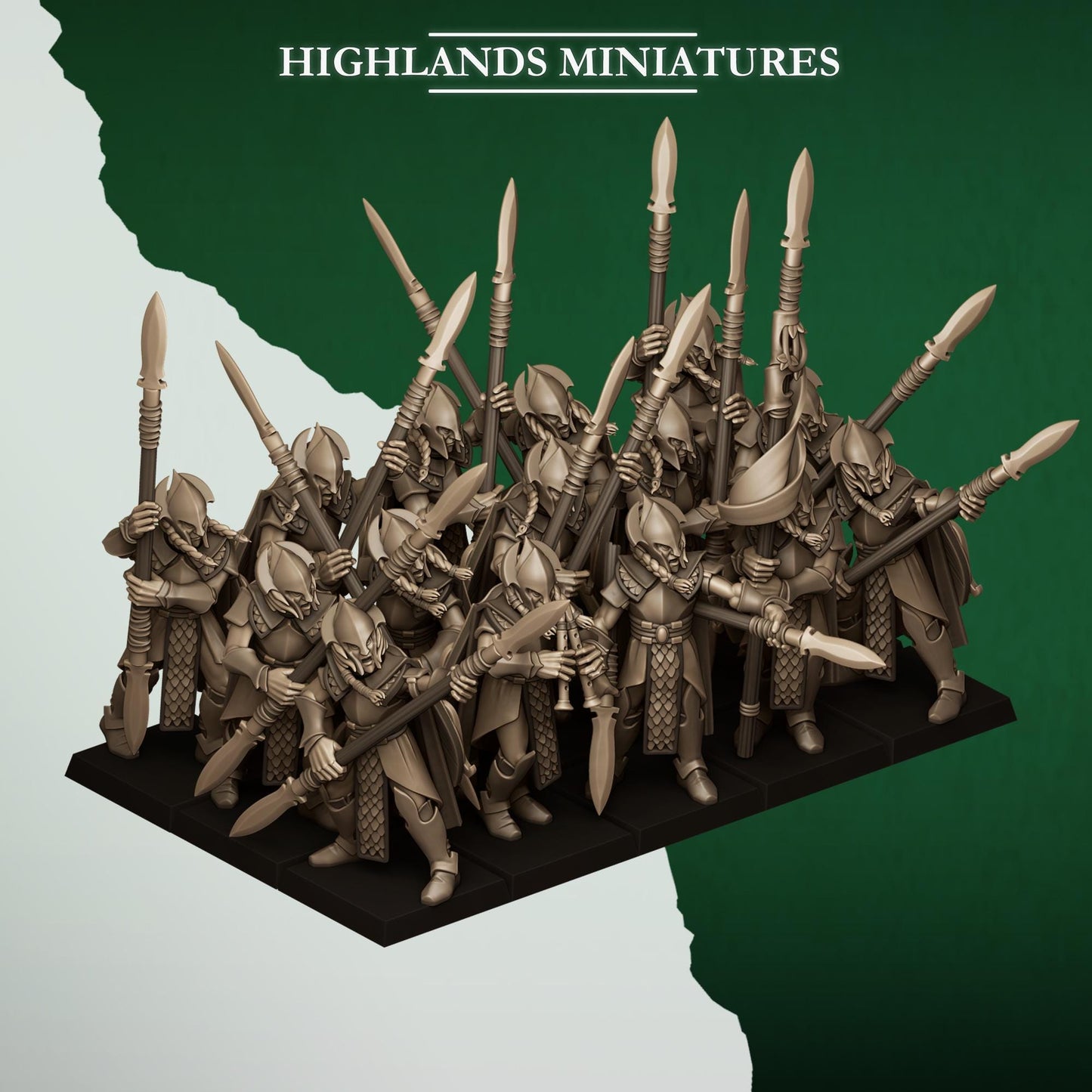 Highland Miniatures Feral Spearmen - Fantasy / D&D (Custom Order) - product image 1 of 3