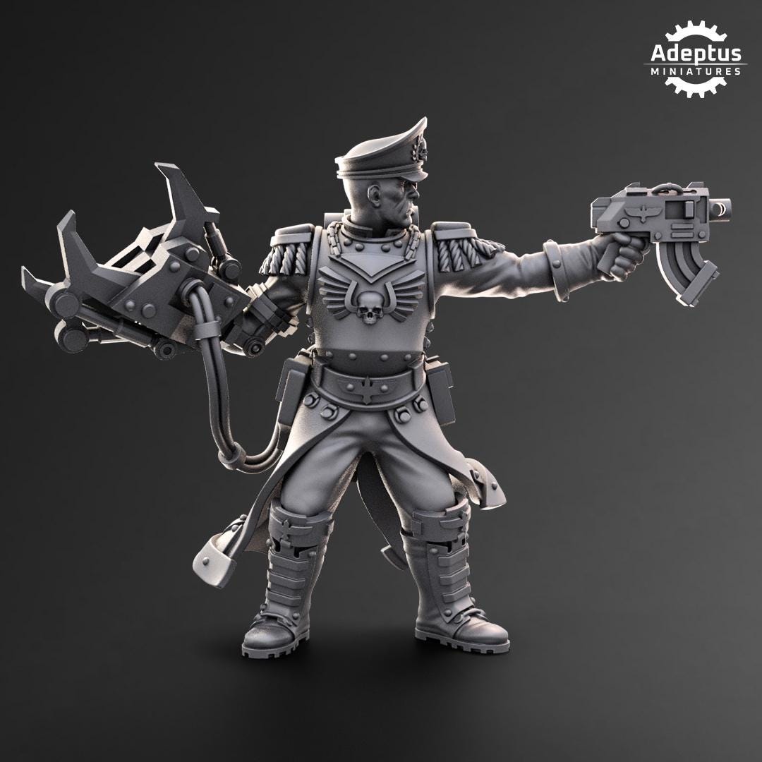 Adeptus Miniatures Commissar with Mechanical Arm. Imperial Guard (Custom Order) - product image 2 of 4