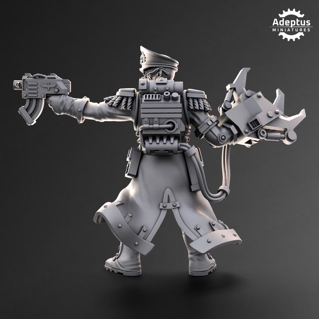 Adeptus Miniatures Commissar with Mechanical Arm. Imperial Guard (Custom Order) - product image 3 of 4