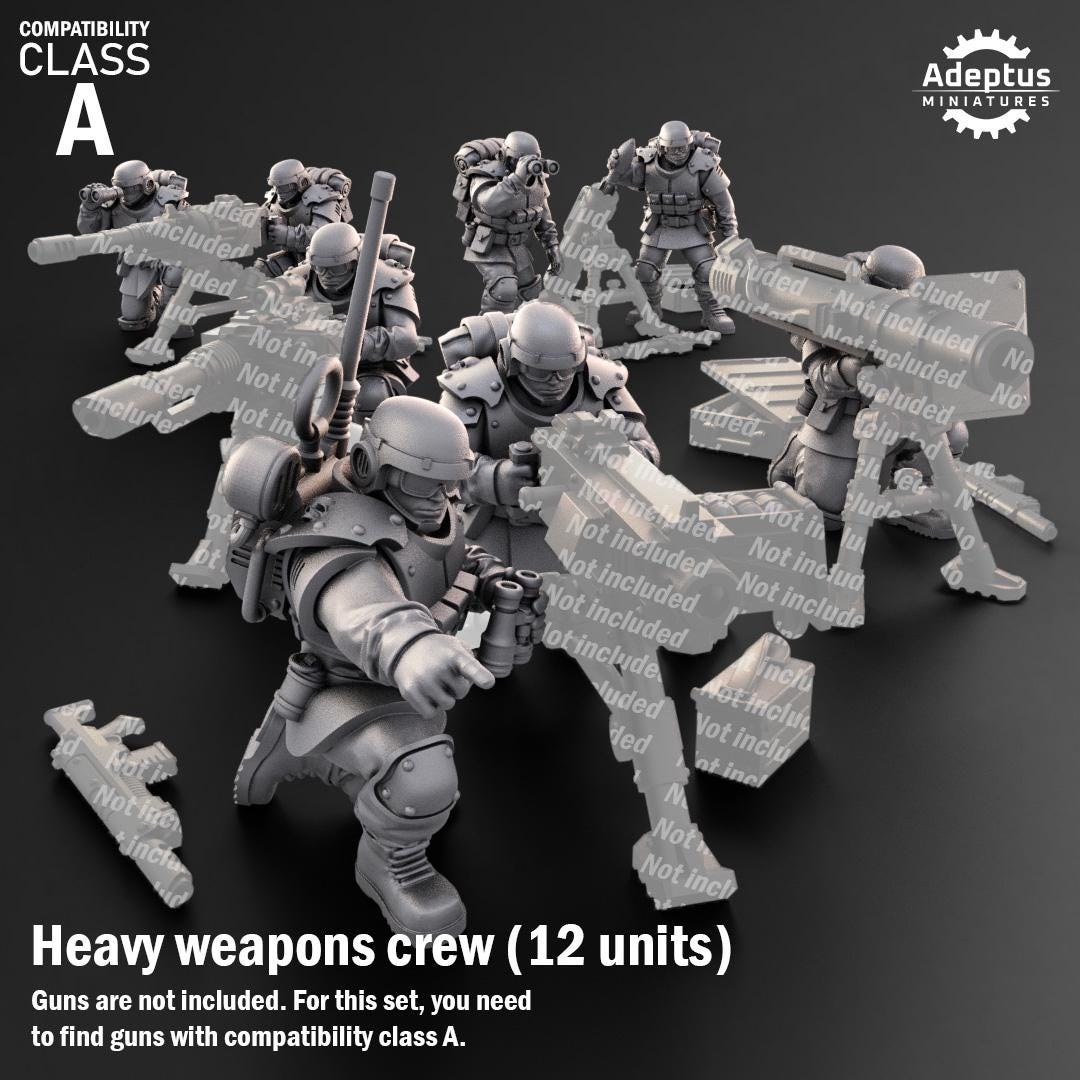 Adeptus Miniatures Ultima Troops Heavy Weapons Teams x3 (Custom Order) - product image 1 of 9