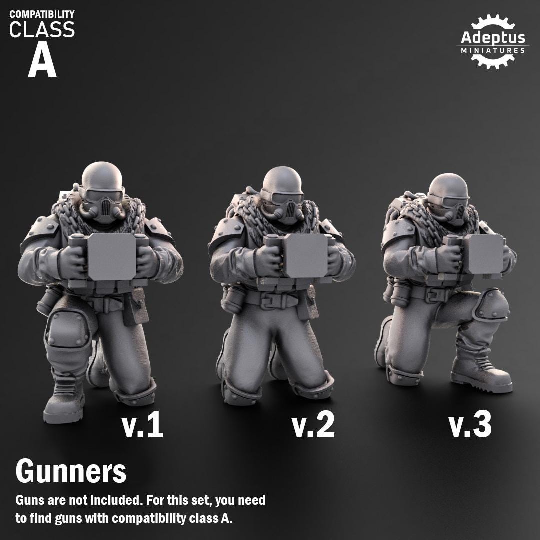 Adeptus Miniatures Spectre Regiment Heavy Weapons Teams x3 (Custom Order) - product image 3 of 9