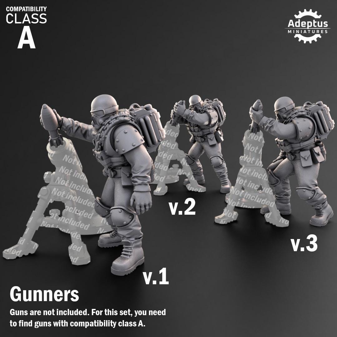 Adeptus Miniatures Spectre Regiment Heavy Weapons Teams x3 (Custom Order) - product image 6 of 9