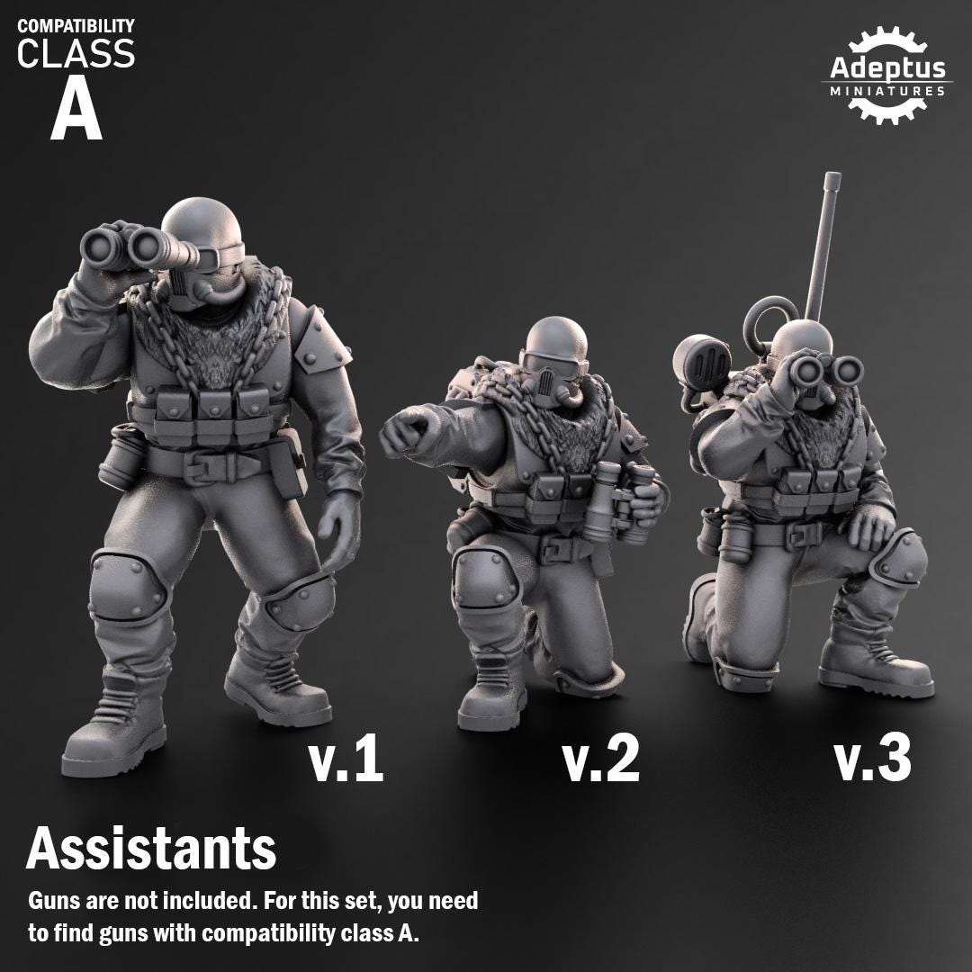 Adeptus Miniatures Spectre Regiment Heavy Weapons Teams x3 (Custom Order) - product image 7 of 9