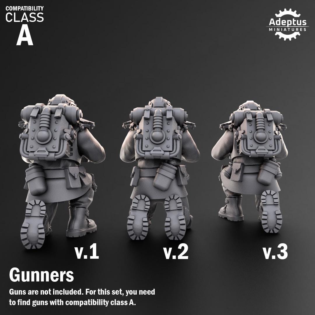 Adeptus Miniatures Dysorius Troops Heavy Weapons Teams x3 (Custom Order) - product image 4 of 8
