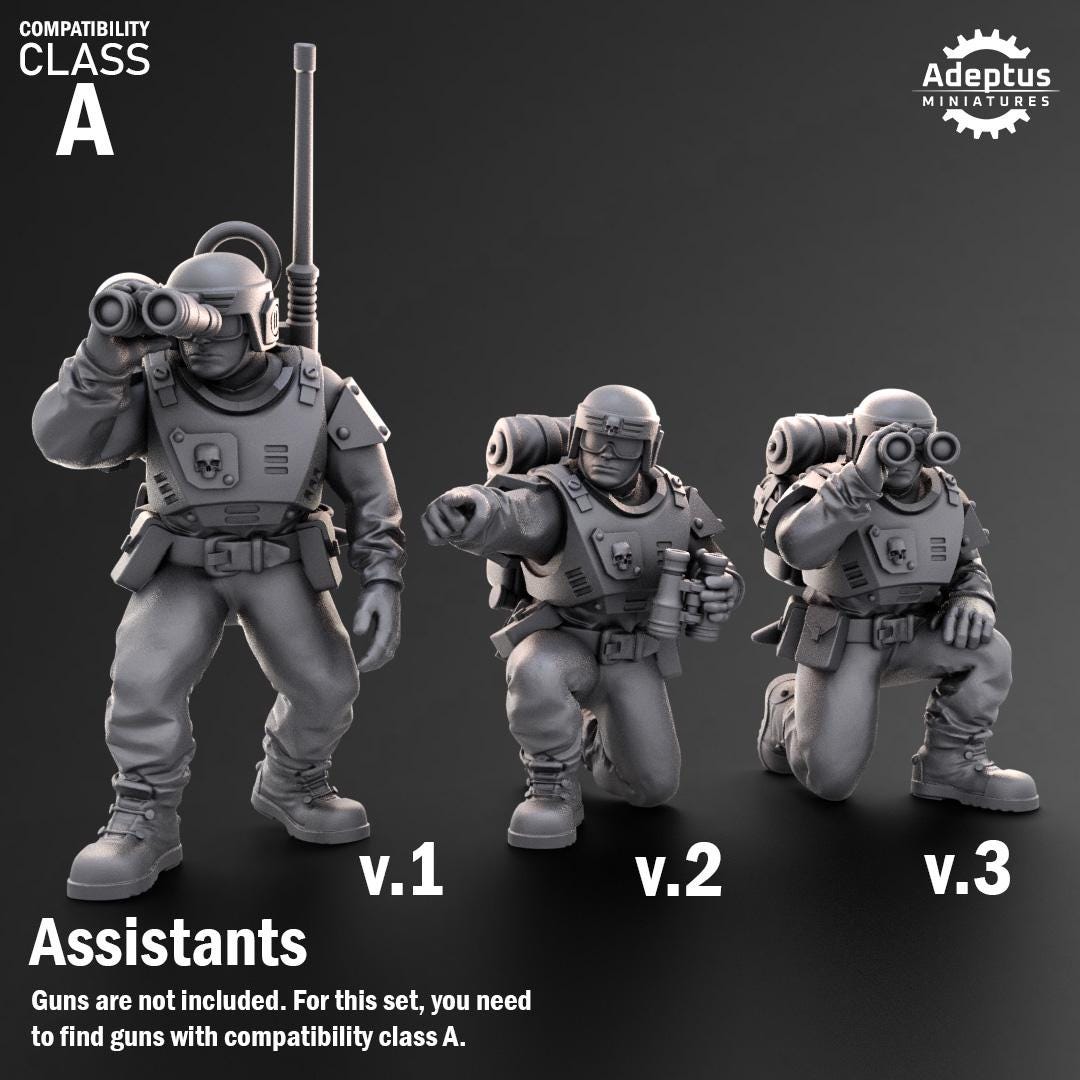 Adeptus Miniatures Warden Regiment Heavy Weapons Teams x3 (Custom Order) - product image 7 of 8