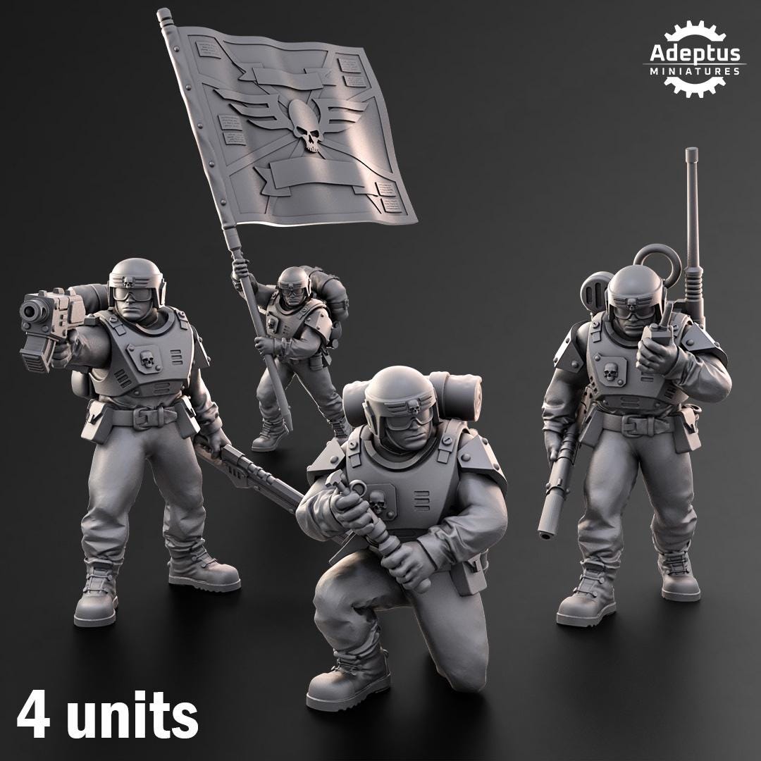 Adeptus Miniatures Warden Regiment Command Squad (Custom Order) - product image 1 of 9