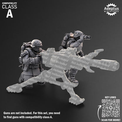 Adeptus Miniatures The Sons of Iron. Renegades and Heretics Heavy Weapons Teams x3 (Custom Order) - product image 2 of 9