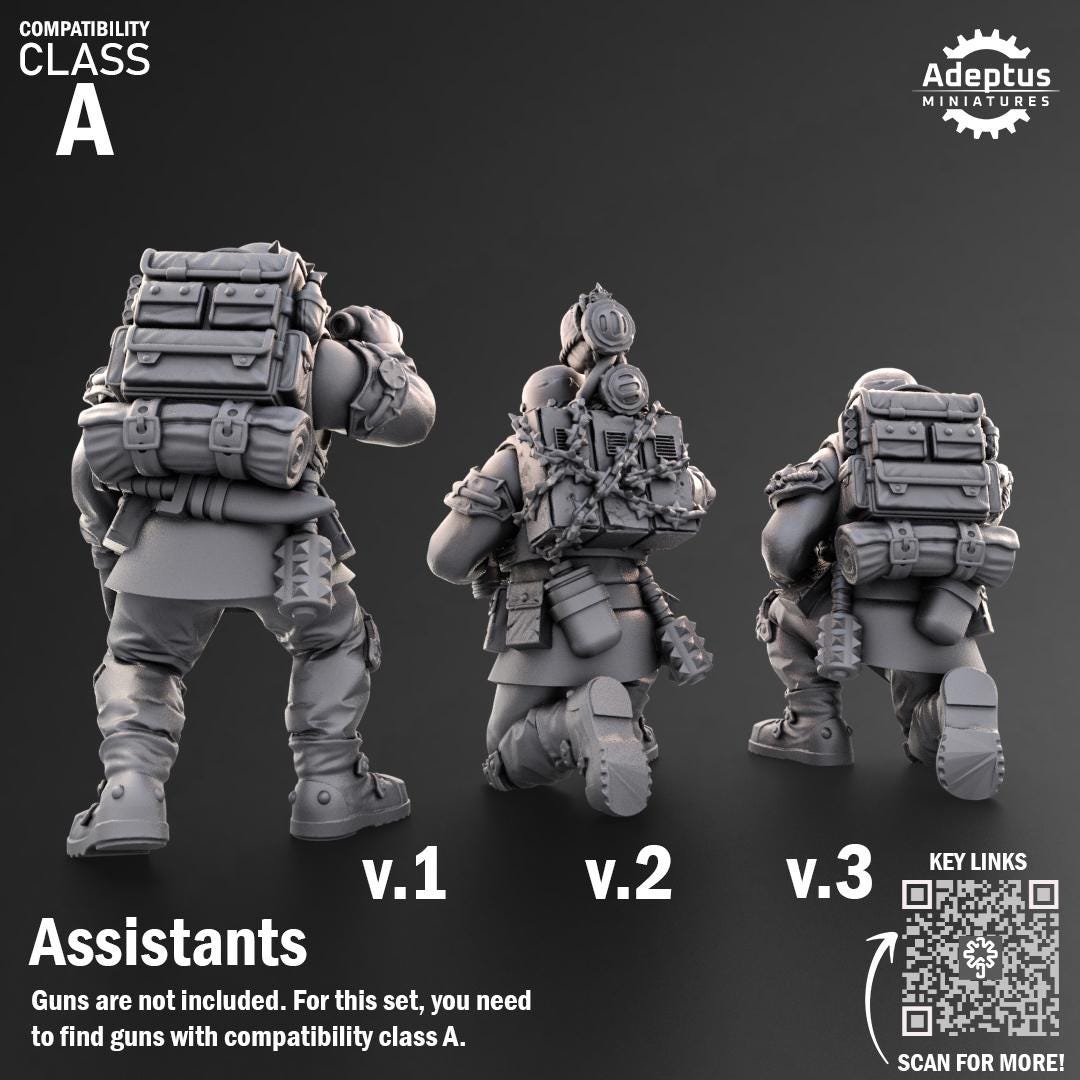 Adeptus Miniatures The Sons of Iron. Renegades and Heretics Heavy Weapons Teams x3 (Custom Order) - product image 8 of 9
