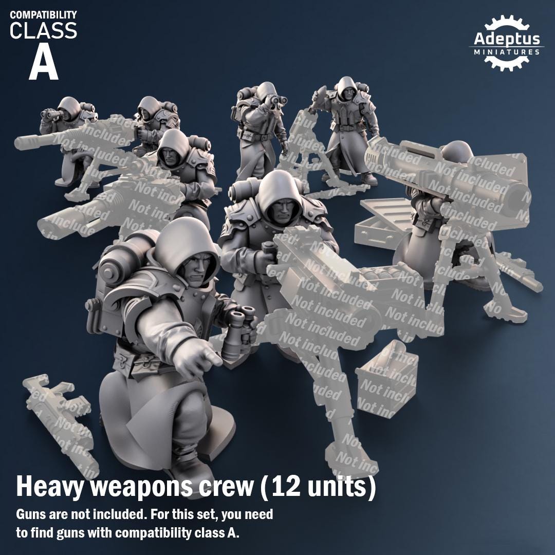 Adeptus Miniatures Janissaries Regiment Heavy Weapons Teams x3 (Custom Order) - product image 1 of 8