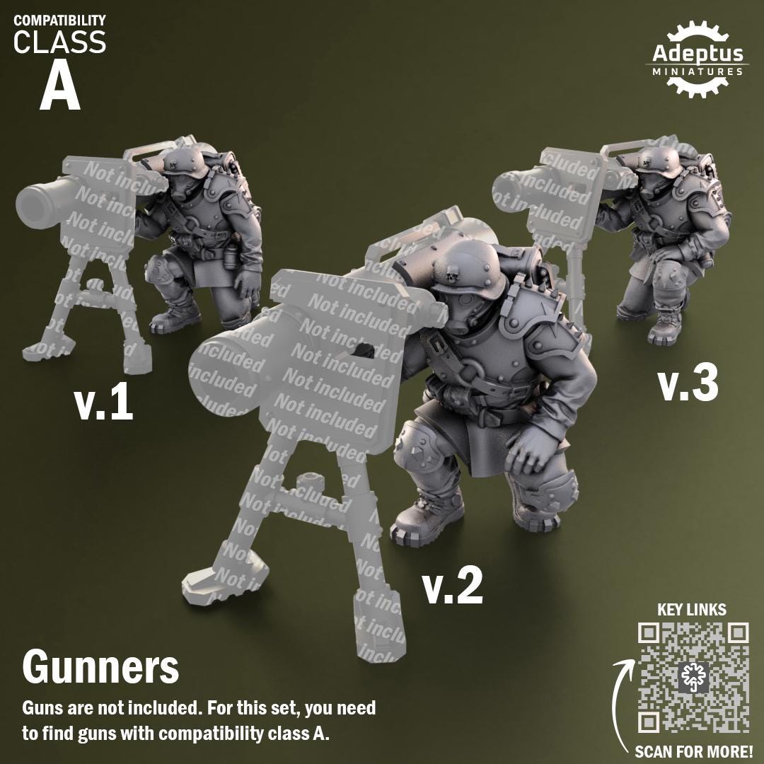 Adeptus Miniatures Grimstone Legion Heavy Weapons Teams x3 (Custom Order) - product image 5 of 8