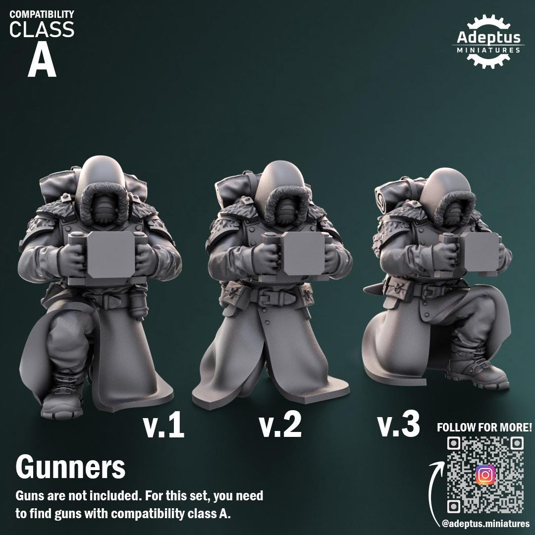 Adeptus Miniatures Frostguard Regiment Heavy Weapons Teams x3 (Custom Order) - product image 3 of 8