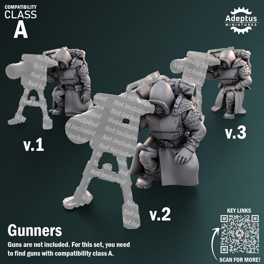 Adeptus Miniatures Frostguard Regiment Heavy Weapons Teams x3 (Custom Order) - product image 5 of 8