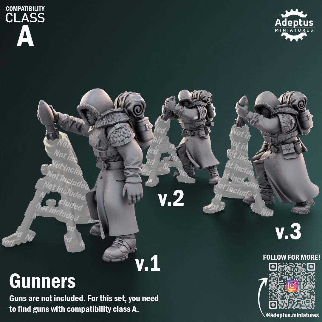 Adeptus Miniatures Frostguard Regiment Heavy Weapons Teams x3 (Custom Order) - product image 6 of 8