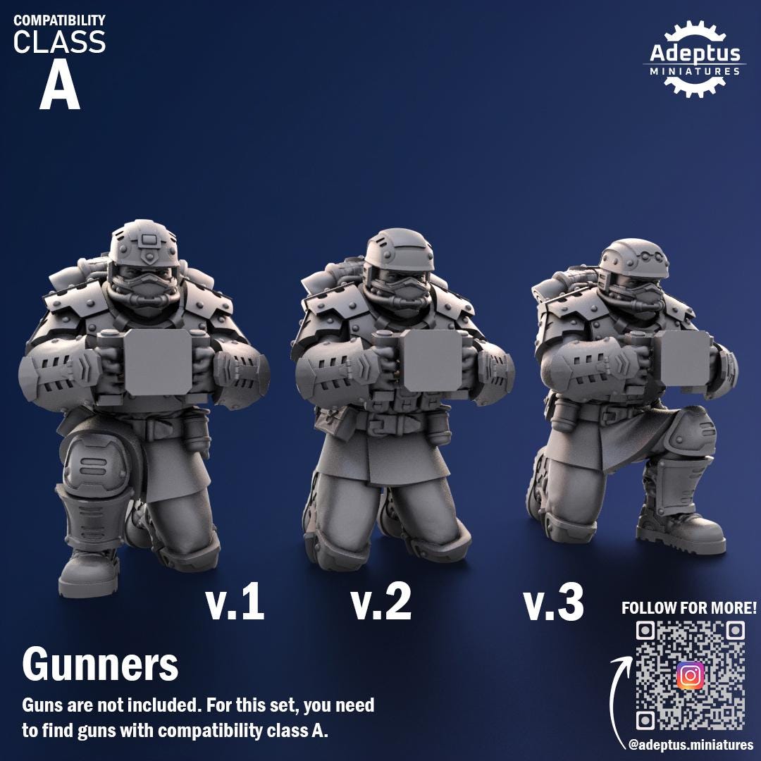 Adeptus Miniatures Steelstorm Regiment Heavy Weapons Teams x3 (Custom Order) - product image 3 of 8