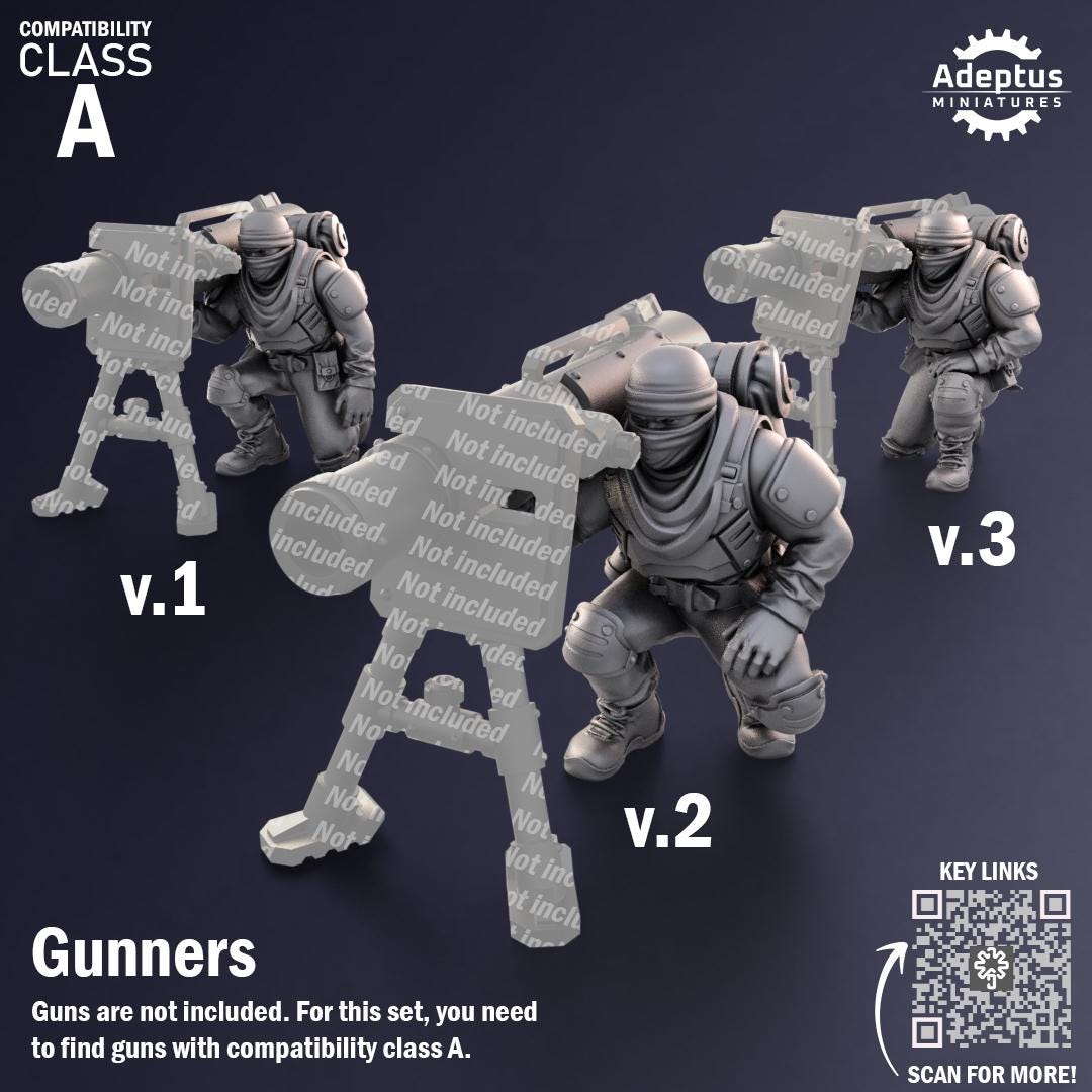 Adeptus Miniatures Sandshroud Battalion Heavy Weapons Teams x3 (Custom Order) - product image 5 of 8