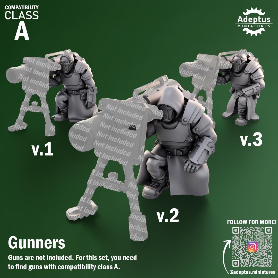 Adeptus Miniatures Crusaders Covenant Heavy Weapons Teams x3 (Custom Order) - product image 5 of 8