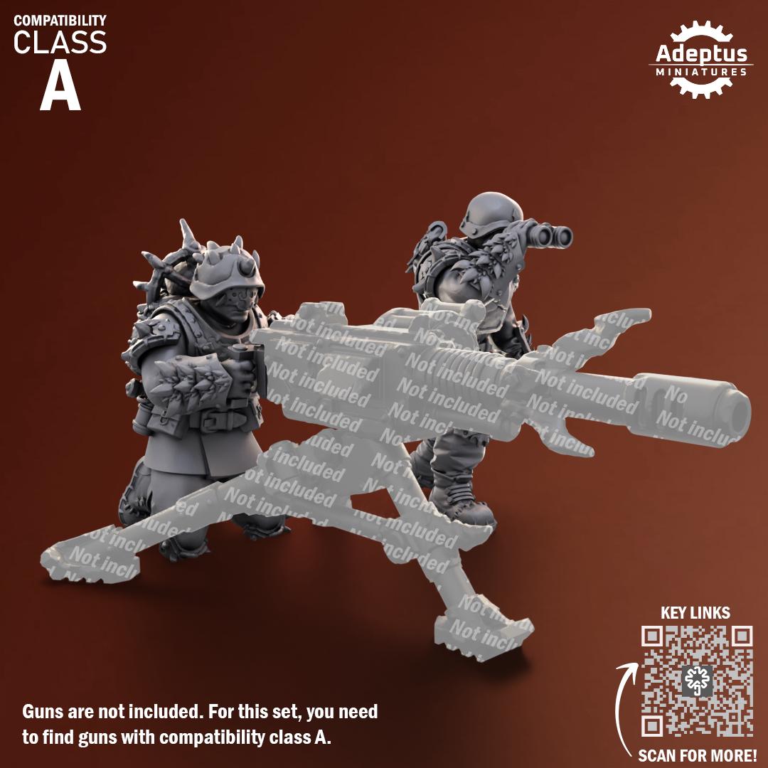 Adeptus Miniatures Twisted Horde. Renegades and Heretics Heavy Weapons Teams x3 (Custom Order) - product image 2 of 8