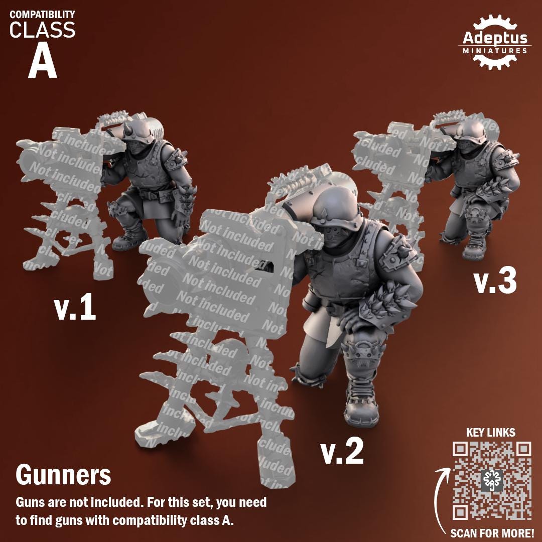 Adeptus Miniatures Twisted Horde. Renegades and Heretics Heavy Weapons Teams x3 (Custom Order) - product image 5 of 8