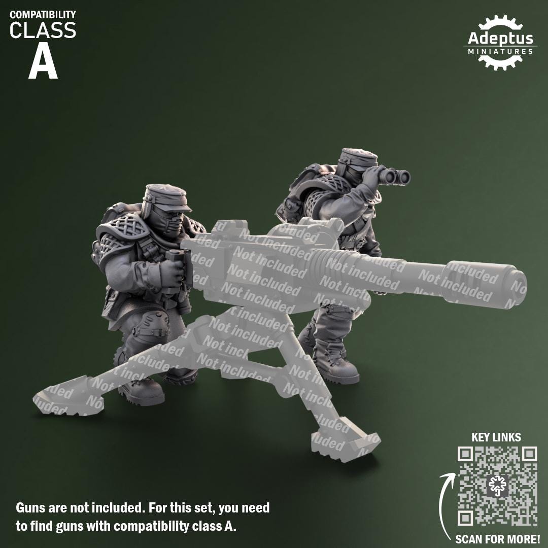 Adeptus Miniatures Sunscorch Regiment Heavy Weapons Teams x3 (Custom Order) - product image 2 of 8