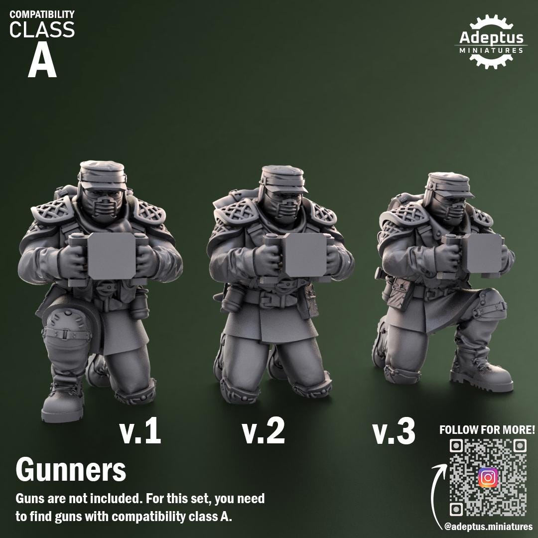 Adeptus Miniatures Sunscorch Regiment Heavy Weapons Teams x3 (Custom Order) - product image 3 of 8