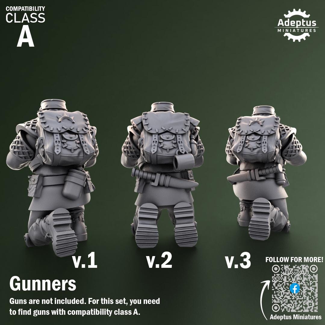 Adeptus Miniatures Sunscorch Regiment Heavy Weapons Teams x3 (Custom Order) - product image 4 of 8