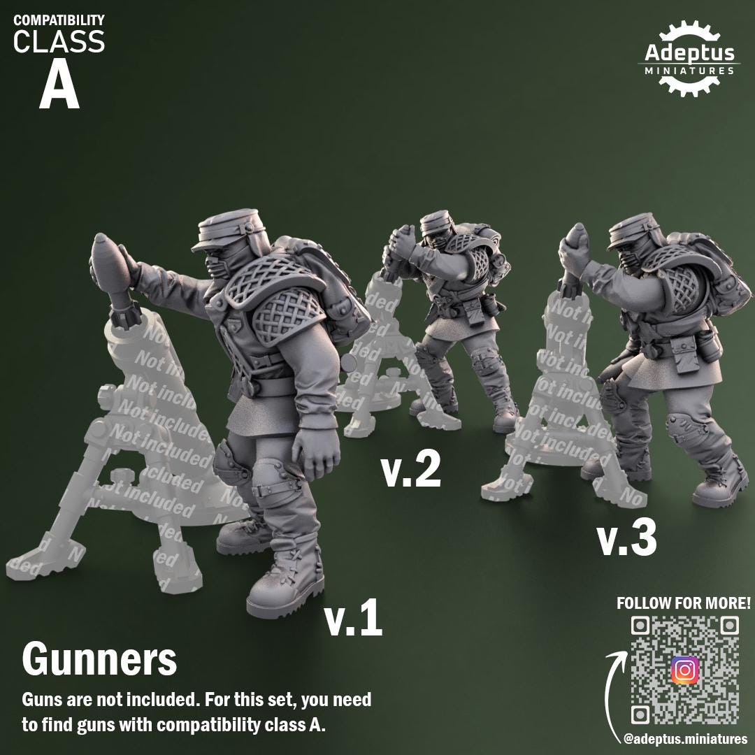 Adeptus Miniatures Sunscorch Regiment Heavy Weapons Teams x3 (Custom Order) - product image 6 of 8
