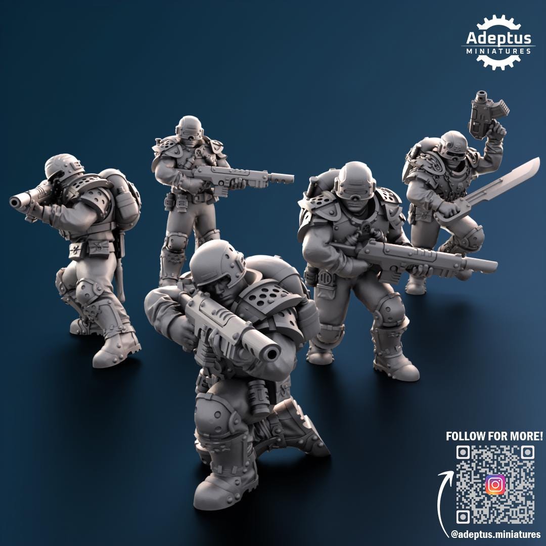Adeptus Miniatures Greyplate Troops Infantry Squad (Custom Order) - product image 3 of 7