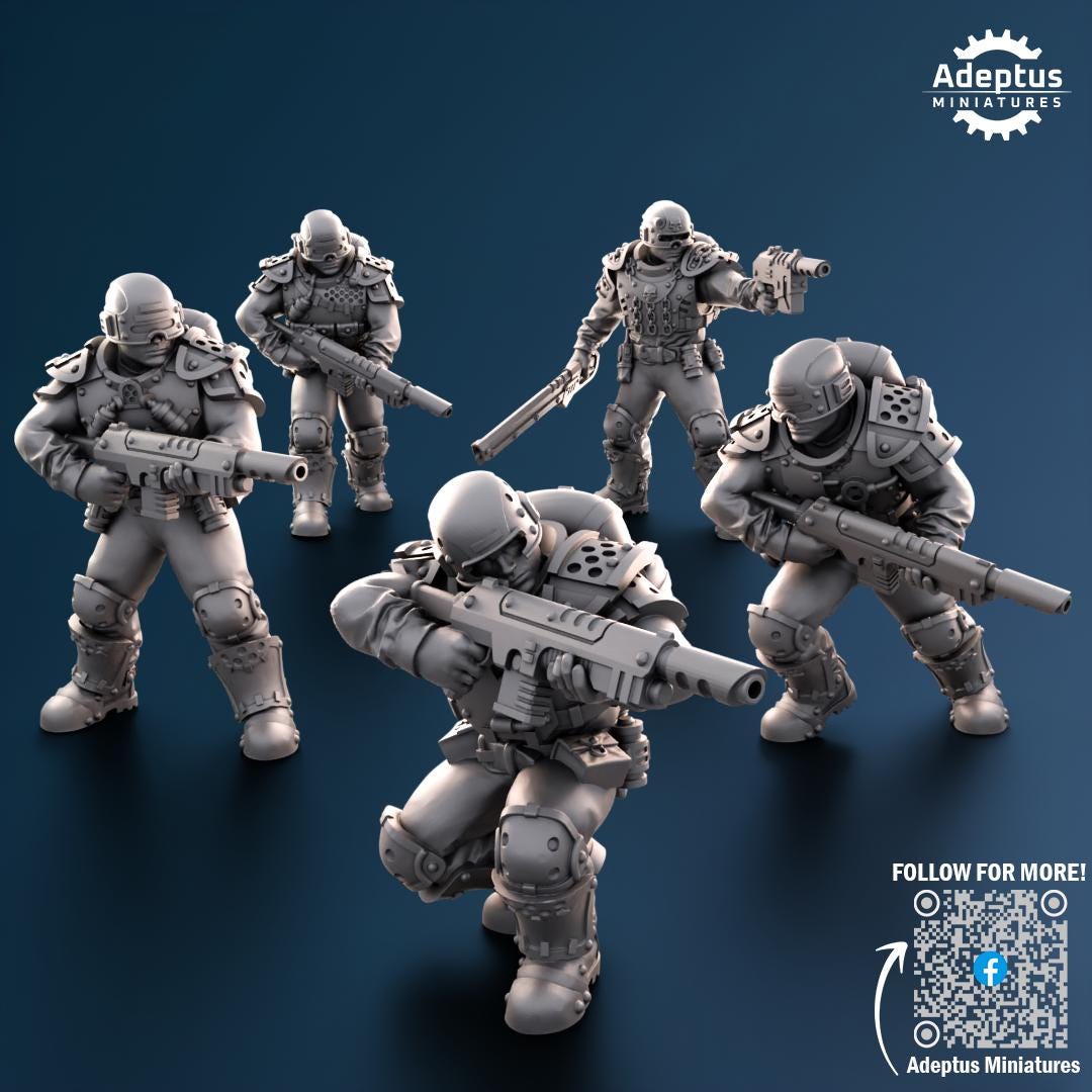 Adeptus Miniatures Greyplate Troops Infantry Squad (Custom Order) - product image 4 of 7