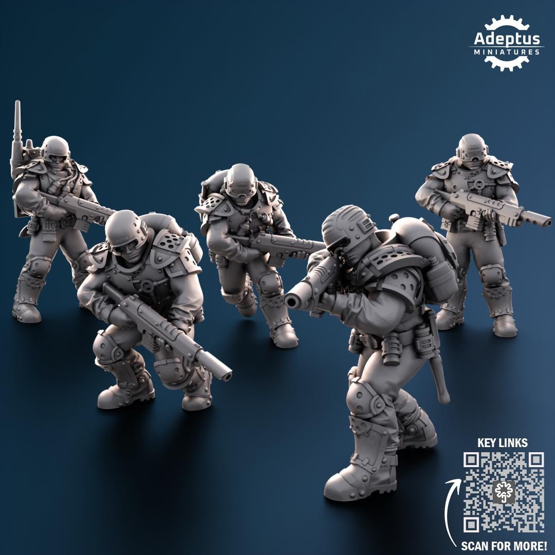 Adeptus Miniatures Greyplate Troops Infantry Squad (Custom Order) - product image 5 of 7