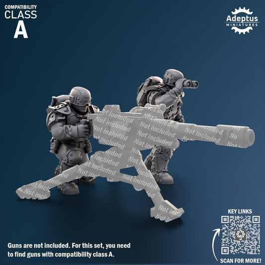 Adeptus Miniatures Greyplate Troops Heavy Weapons Teams x3 (Custom Order) - product image 2 of 8