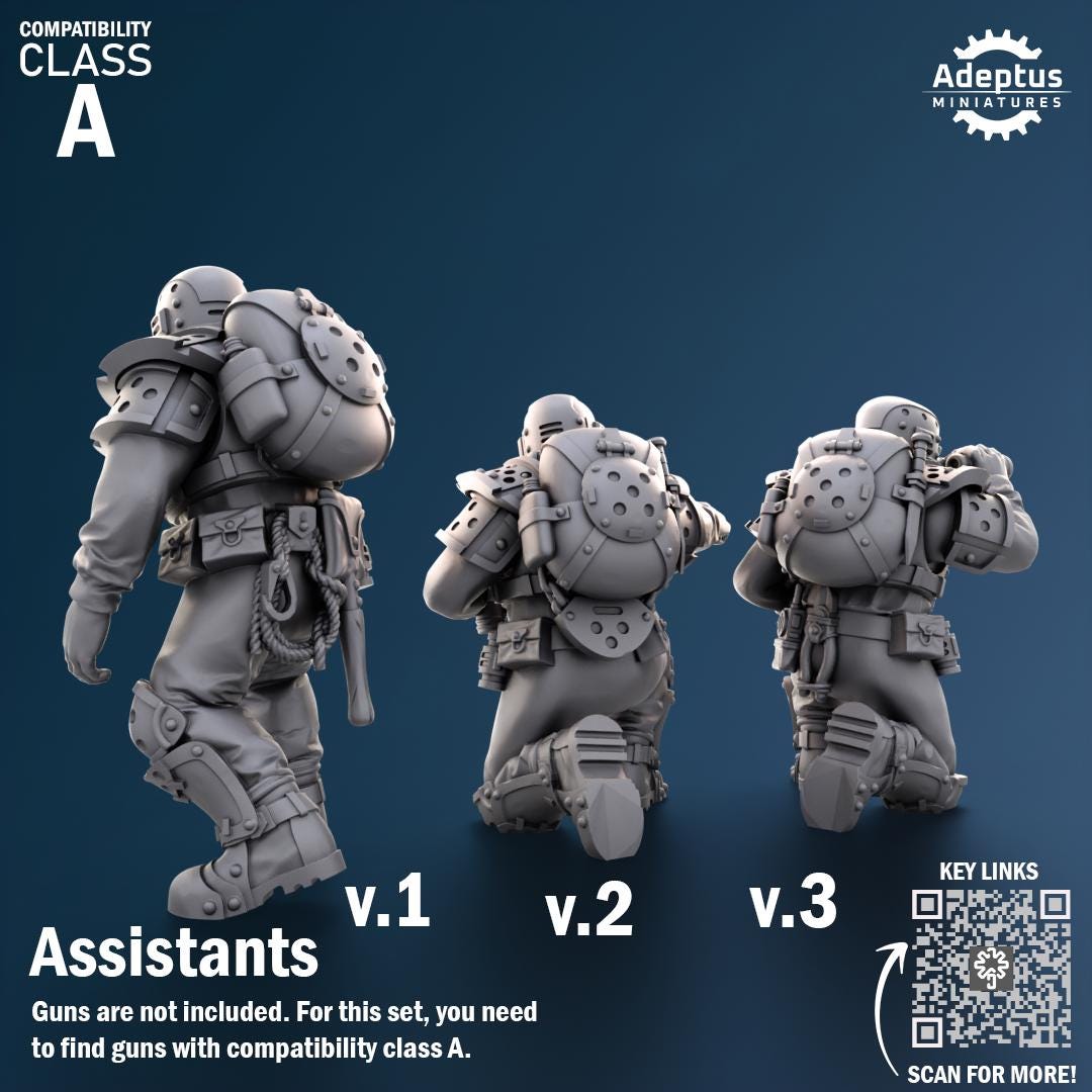 Adeptus Miniatures Greyplate Troops Heavy Weapons Teams x3 (Custom Order) - product image 8 of 8