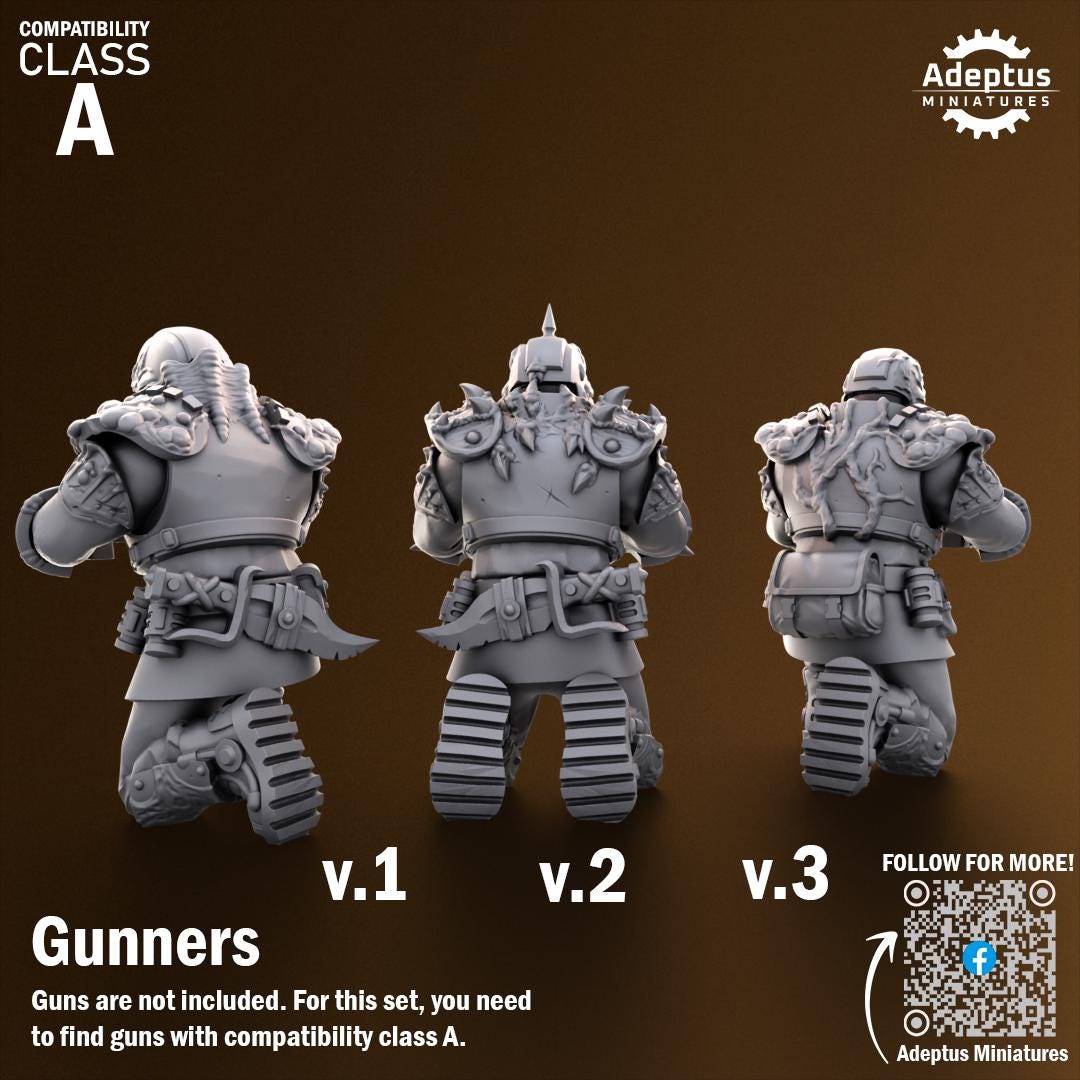 Adeptus Miniatures Sporeblight Regiment. Renegades and Heretics Heavy Weapons Teams x3 (Custom Order) - product image 4 of 8