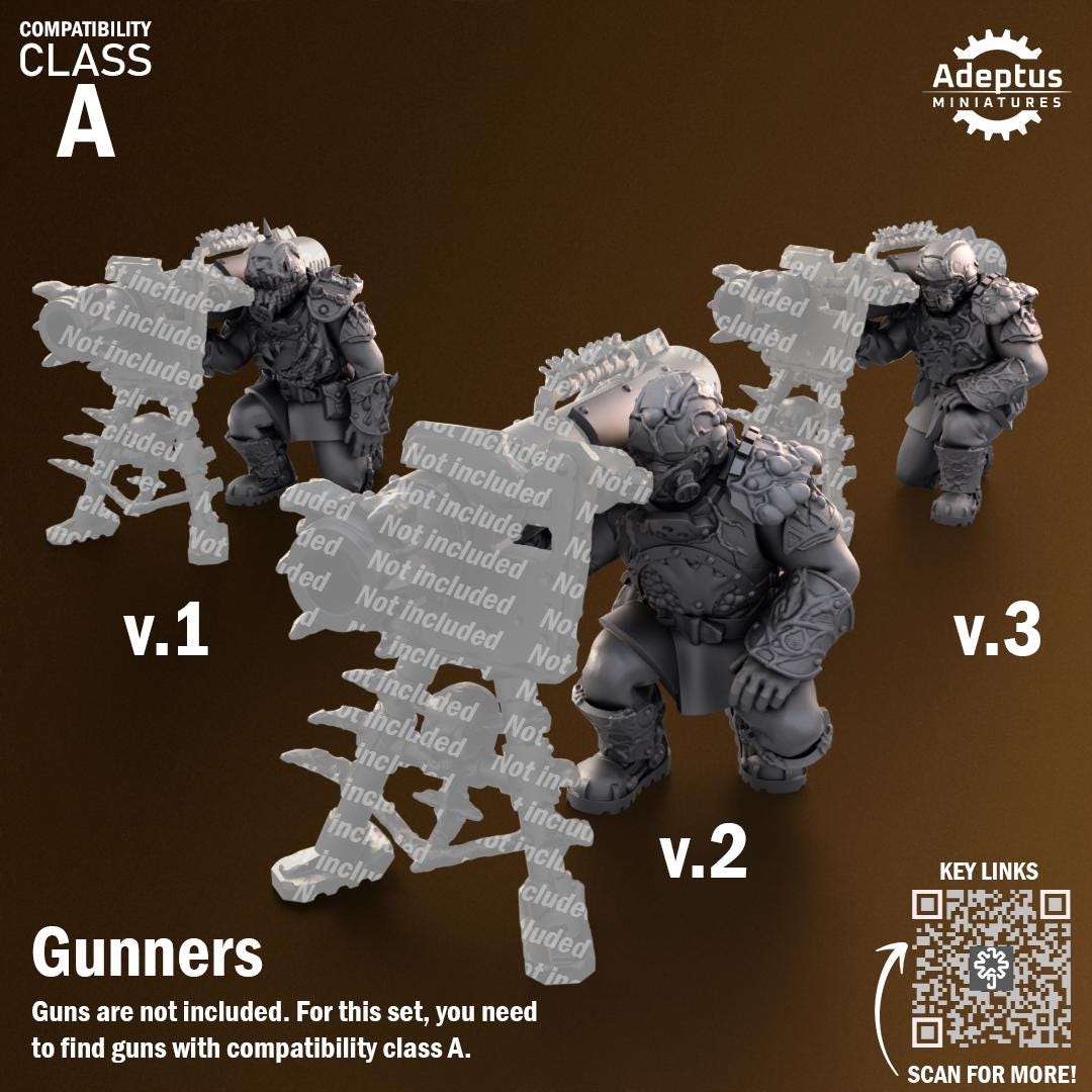 Adeptus Miniatures Sporeblight Regiment. Renegades and Heretics Heavy Weapons Teams x3 (Custom Order) - product image 5 of 8